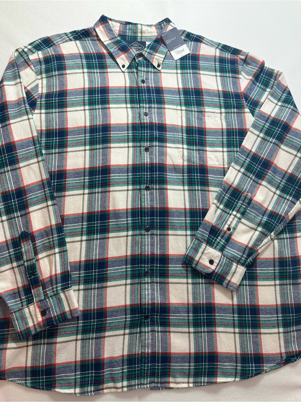 St. John's Bay Big & Tall Super Soft Versatile Plaid 4XLT Button-Down Shirt